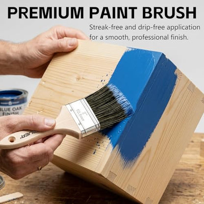 Wesquer Paint Brushes Flat Professional Limewash Paint Brush, Large Paint Brushes for Walls, Deck, Fence, Interior & Exterior House Painting (1.5&2&2.5 inch 6pcs) - size: 1.5&2&2.5 inch 6pcs