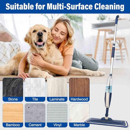 16.5" Microfiber Mop Pads Refills, 4 Pack Reusable Replacement Heads - color: 16"bluegrey*4