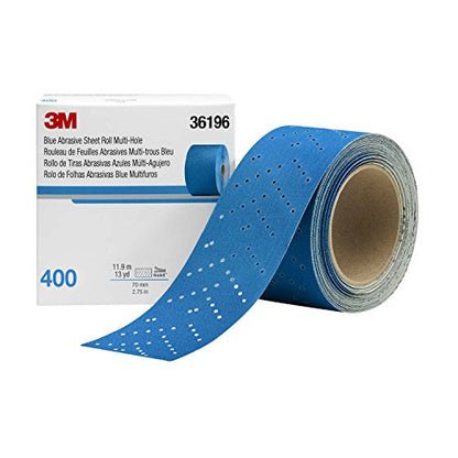 3M Hookit Blue Abrasive Sheet Roll, 36196, 400, 2.75 in x 13 yd