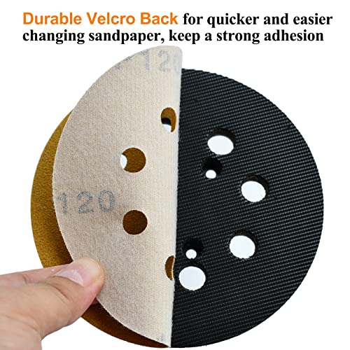 5-Inch 8-Hole Hook and Loop Sanding Discs 60-400 Mixed Grit, 50-Pack