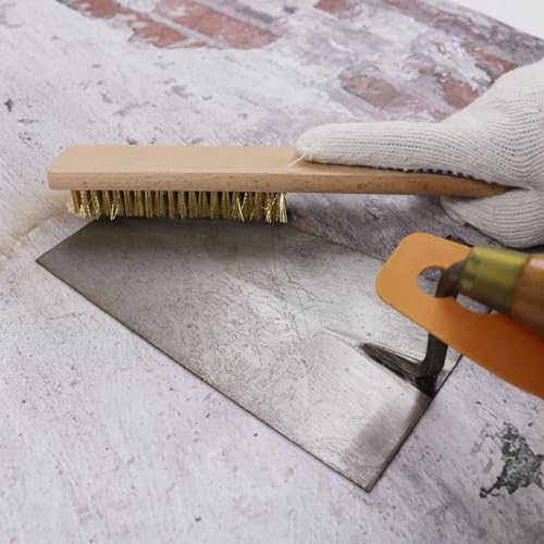 MAXMAN Brass Brush 10", 8 Rows 20 Bristles, Soft Brass for Rust Cleaner - style: 8 rows 20 bristles 1PCS