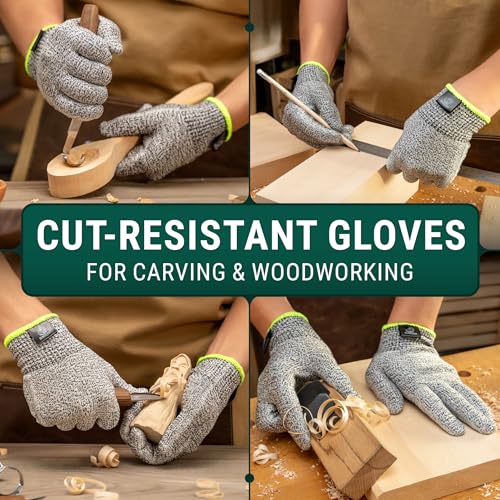 BeaverCraft Wood Carving Gloves CRG - Cutting Cut Resistant Gloves Level 5 for Whittling, Woodworking, Food Prep - color: Small