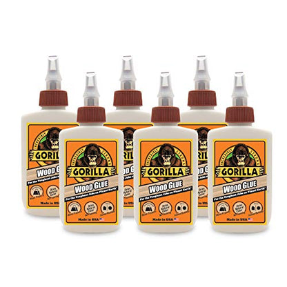 Gorilla Wood Glue, 4 ounce Bottle, (Pack of 6) - size: 6- Pack