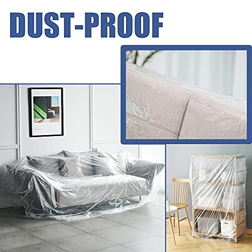 35 Pieces Plastic Drop Cloth, Multiple Waterproof Cloth Sheets for Painting, Dust-Proof and Rustproof, 35 Pieces 9x12 Feet Tarp, Furniture Cover - size: 35 Pieces