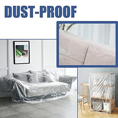 35 Pieces Plastic Drop Cloth, Multiple Waterproof Cloth Sheets for Painting, Dust-Proof and Rustproof, 35 Pieces 9x12 Feet Tarp, Furniture Cover - size: 35 Pieces