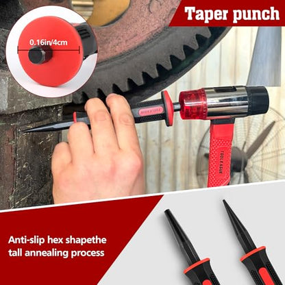 TOOLEAGUE 9Pcs Punch and Chisel Set with Hand Guard
