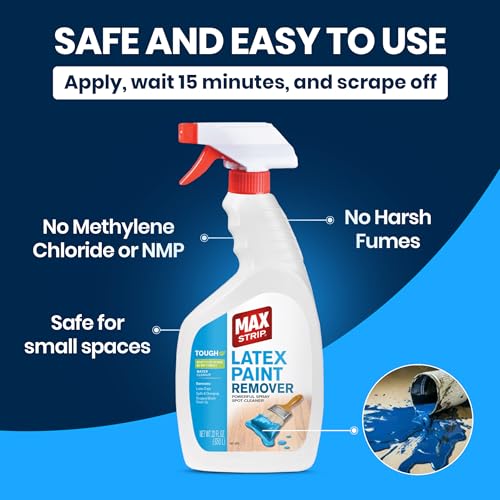 Max Strip Latex Paint Remover Gel Spray, Multi-Surface Safe, 22 fl oz