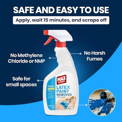 Max Strip Latex Paint Remover Gel Spray, Multi-Surface Safe, 22 fl oz
