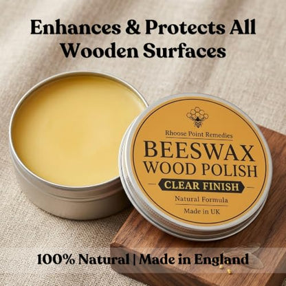 Premium Natural Beeswax Polish for Wood & Furniture, Food Safe - 7 Fl Oz - size: 7.0 fl oz - Large Tin