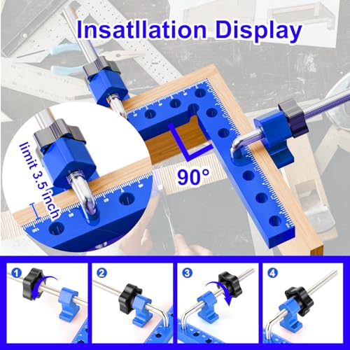 4 Pcs Corner Clamps for Woodworking, 5.5” 90 Degree Right Angle Clamps. - size: 4 PCS