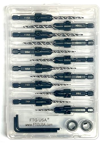 FTG USA 12 Pc Set (4 Each #4#6#8) Tapered Countersink Drill Bit Hex Shank - size: #4#6#8, style: Same Sort 4 Pc