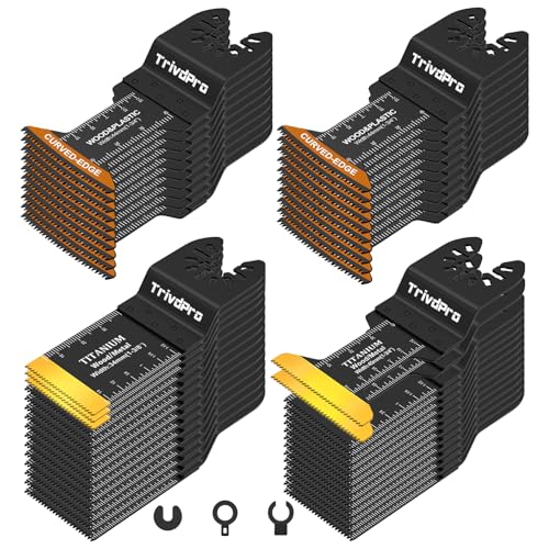 Oscillating Tool Blade Multitool Blades - TrivdPro 50pcs Multi Tool Blades Kits Oscillating Saw Blades for Metal Wood Plastic, Oscillator Blades for Multi Tool Fits Dewalt Milwaukee Ryobi Fein Bosch