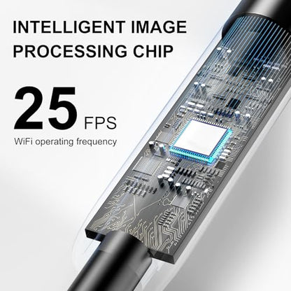1920P HD Dual Lens Endoscope Camera Semi-Rigid Snake Cable IP67 Waterproof 8LED Lights Dimmable HD Industrial Pipeline Inspection Probe Compatible with Smartphones Endoscope Camera (16.4ft) - size: 16.4ft
