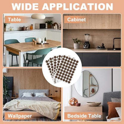 PATIKIL 270 Pieces Screw Hole Stickers, 5 Sheet Self-Adhesive Waterproof PVC Wood Grain Sticker for Screw Holes Wall Cabinets Desk Repairing, Embossed Black Walnut, 21mm/0.83 Inch - color: Embossed Black Walnut