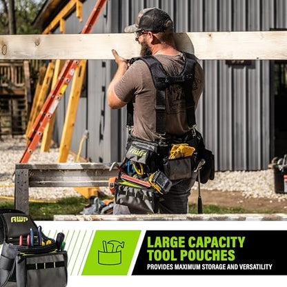 AWP Tool Belt Tool Rig, Durable Premium Utility Belt Organizer for Men & Women, Utility Work, Electrician, Mechanic - style: TrapJaw Pro Tool Rig