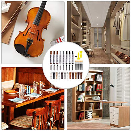SEISSO Wood Furniture Repair Kit - Set of 42 Hardwood Laminate Vinyl Floor Repair Kit Wood Fillers, Markers and Wax Sticks - Used for Cover Ups Scratches, Stains, Holes for Table, Door, Cabinet - size: Large