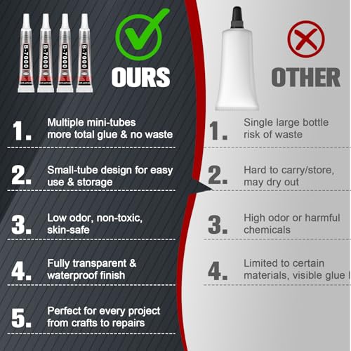 INSOIA Bedazzling Glue B7000 Clear, 16 x 15ml Precision Tip - size: 15Grams * 16 Pack