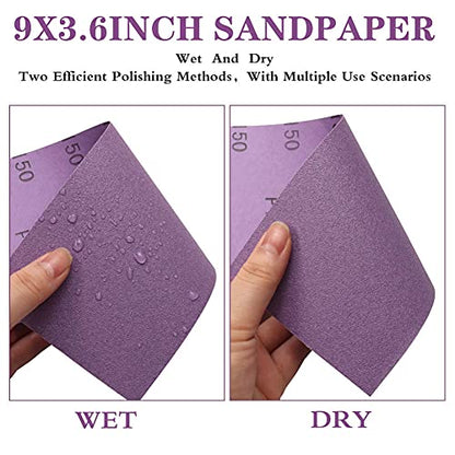 MAXMAN Sandpaper 3000 Grit, 9 x 3.6 Wet Dry Sanding Sheets, for Metal/Wood