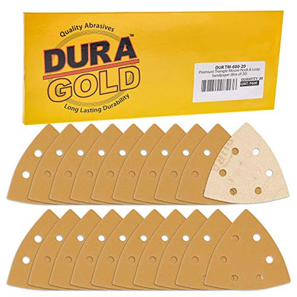 Dura-Gold Premium Triangle Oscillating Mouse Sanding Sheets - 600 Grit (Box - size: 600-Grit