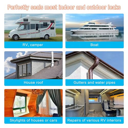 Rv Roof Tape White 2 Inch X 50 Feet, Waterproof Repair Sealant Tape UV-Resistant & Weatherproof Rv Awning Repair Tape for Window, Vent, Boat Sealing, Truck Camper Roof Patch kit Metal Roof Sealant - style: 2in*50ft