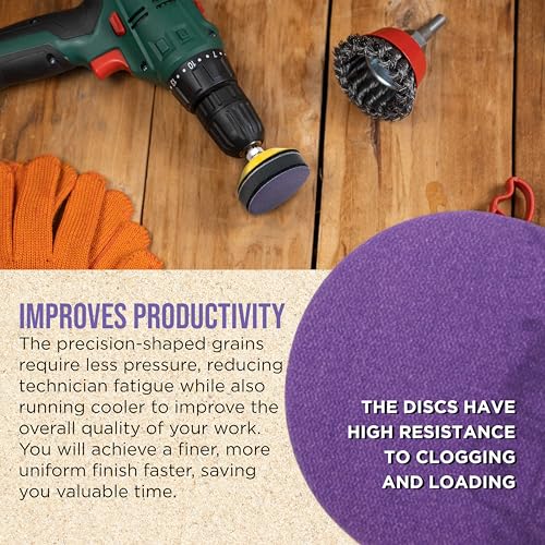 Dura-Gold Premium 400 Grit 2" Purple Film Ceramic Sanding Discs, Box of 30 - style: 400 Grit