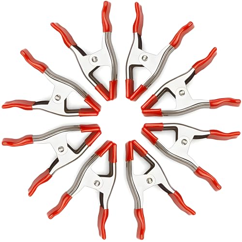 6-Pack 6-Inch Heavy Duty Spring Clamps – Metal Spring Clip Set with 2.5” Jaw Opening, Rubber Coated Handles & Tips – Strong Grip Clamps for Woodworking, DIY, Photography, Crafting