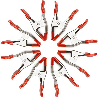 6-Pack 6-Inch Heavy Duty Spring Clamps – Metal Spring Clip Set with 2.5” Jaw Opening, Rubber Coated Handles & Tips – Strong Grip Clamps for Woodworking, DIY, Photography, Crafting