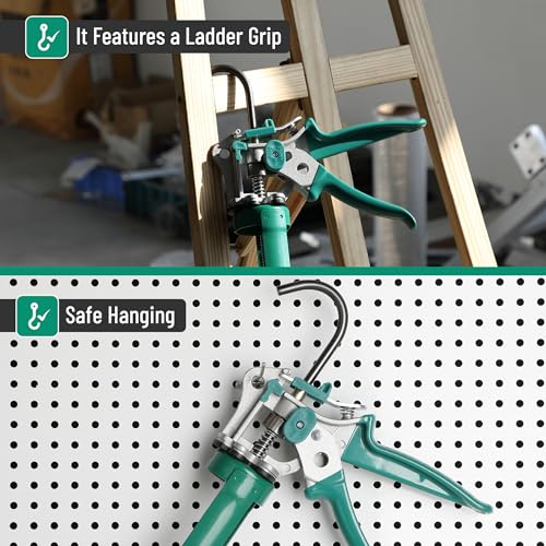 Bates- Caulking Gun with Adjustable Thrust Ratio, 12:1 & 25:1 Thrust Ratio, Dark Teal, Caulking Gun Tool