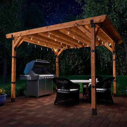 OZCO Ironwood Lite Post Base Kit, 8in x 8in, 1 Kit with Hardware, Black - size: 8x8, style: Ironwood Lite