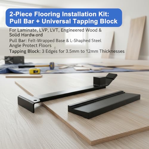 17" Heavy Pull Bar & Pry Bar Flooring Installation Tool with Tapping Block