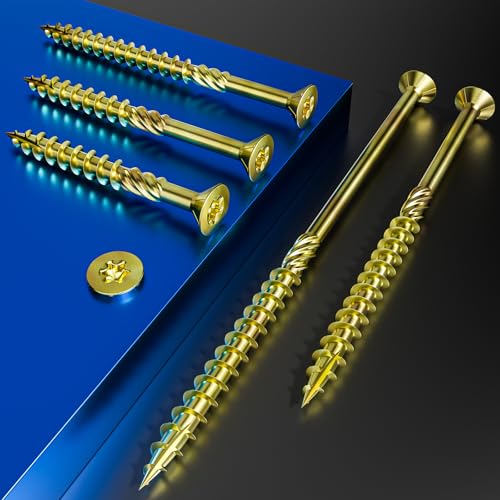 Wensilon 5/16 * 8" Yellow Zinc Deck Screws 52pcs 5lbs 8x200mm - color: Yellow, size: 5/16*8"