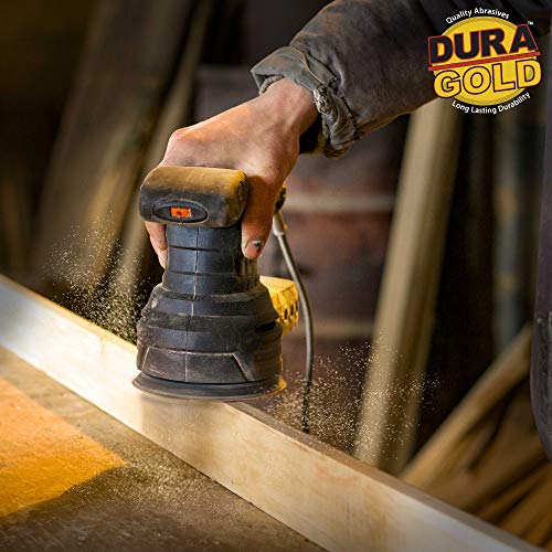 Dura-Gold 6" Gold Sanding Discs, 600 Grit, Box of 50, Hook & Loop, 17 Hole - size: 600-Grit