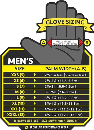 Ironclad General Utility Work Gloves GUG, All-Purpose, Performance Fit, Durable, Machine Washable (1 Pair) Black - size: Medium (Pack of 1)
