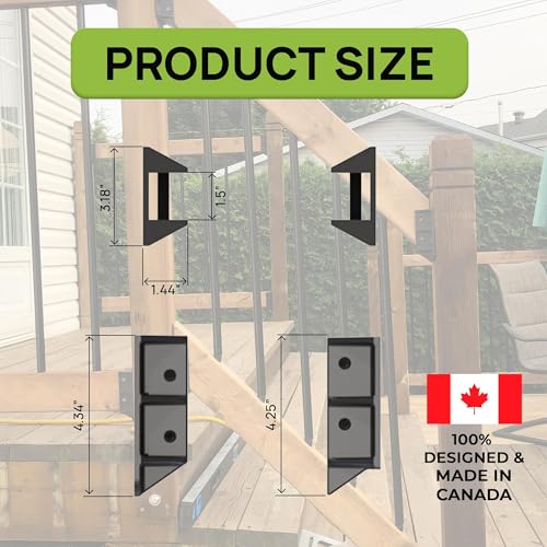 Fence & Deck Rite Stair Railing Hangers for 2x4 (1.5"x3.5") Wood Rails