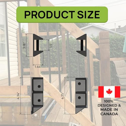 Fence & Deck Rite Stair Railing Hangers for 2x4 (1.5"x3.5") Wood Rails