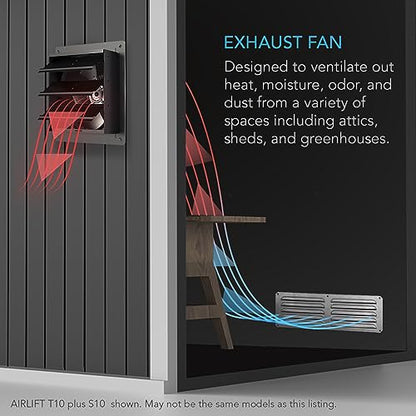 AC Infinity AIRLIFT T14 Shutter Exhaust Fan 14" with Environment Controller - size: 14-Inch, Smart Controller