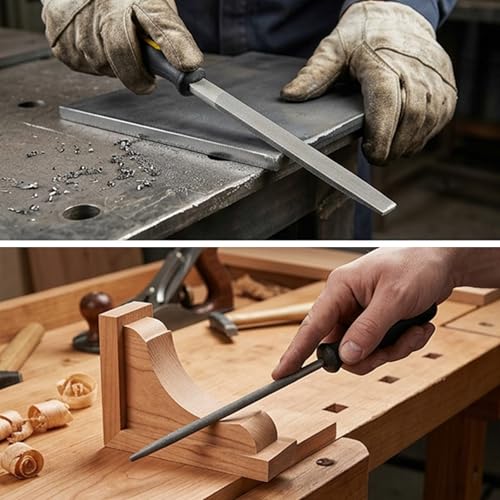 TOLSEN 3pcs Carbon Steel Rasp File Set Grinder Half Round Flat Wood Woodwork