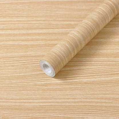 Heroad 17.7" x 393" Contact Paper Peel and Stick Wallpaper Wood Contact Paper for Cabinets and Drawers Countertops Modern Natural Light Wood Grain Oak Maple Cherry Removable Paper Vinyl - color: Light Wood, size: 17.7" x 393"