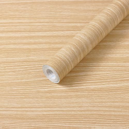 Heroad 197" x 17.7" Contact Paper Peel and Stick Wallpaper Wood Contact Paper for Cabinets and Drawers Countertops Modern Natural Light Wood Grain Oak Maple Cherry Removable Paper Vinyl - color: Light Wood, size: 17.7" x 197"