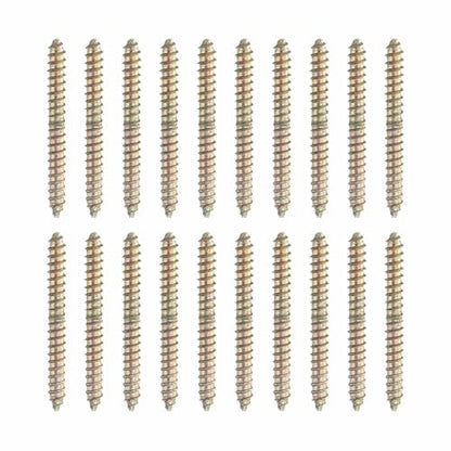 MECCANIXITY 20 Pcs Double Ended Screws, M4 x 40 mm Carbon Steel Hanger Bolts, Self-Tapping Wood Dowel Screws for Wood Joint Furniture, Color Zinc - size: M4 x 40 mm