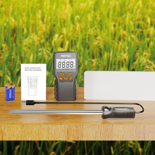 Grain Moisture Meter Precise & Fast Measurements Grain Moisture Tester with Probe, Moisture Meter Probe for Mazie, Wheat, Corn, Paddy and Rice
