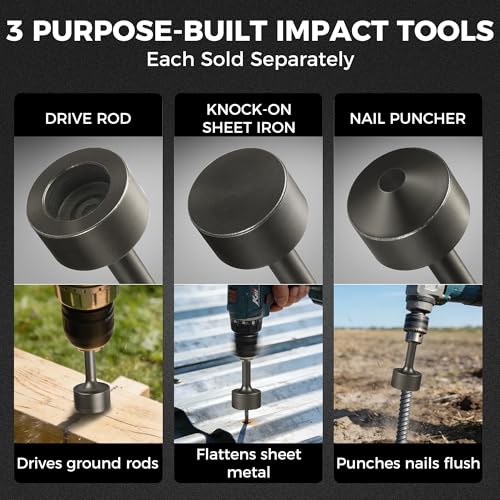 SDS Plus Nail Setter Tool – Hammer Drill Attachment for Setting Finish Nails Flush in Wood - style: Nail Setter