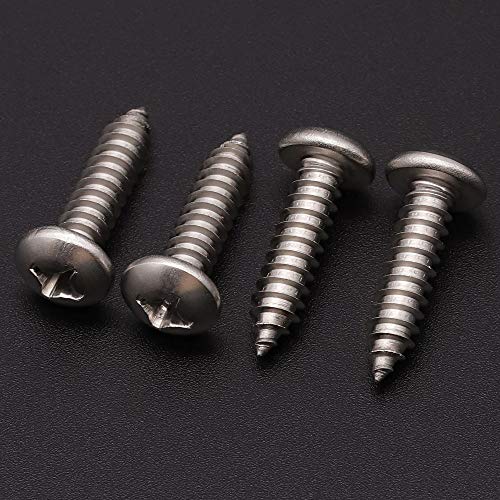 #4 x 5/8" (100 Pack) Stainless Steel Phillips Pan Head Wood Screws, Stainless Steel 304 (18-8), Pan Head Sheet Metal Screws Self Tapping for Wood - size: #4 x 5/8"