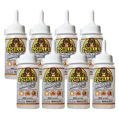 Gorilla Clear Glue, All Purpose, Polyurethane, 3.75 oz Bottle, 8-Pack - size: Bottle 3.75oz, style: Bottle 8 Pack