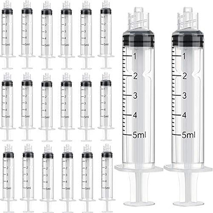 TecUnite 5 ml 20 Pack Plastic Syringes Without Needle for Liquid and Craft - size: 5 ML