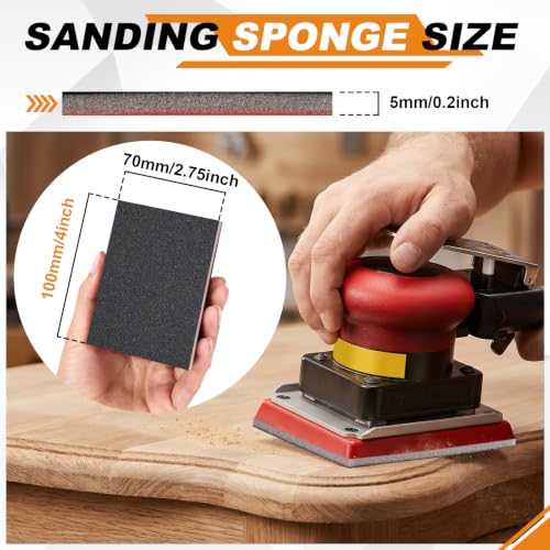 27 PCS 3x4 Inch Sanding Sponge, 120-3000 Grit Sandpaper Blocks Assortment - color: Mix Grit