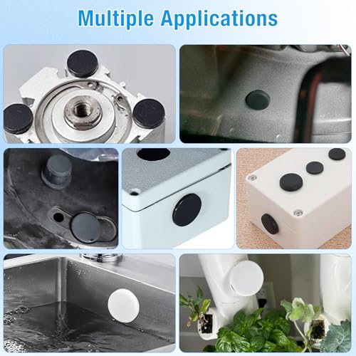 6 Pcs 28 mm Silicone Rubber Plugs for 28-30 mm (1-1/8"-1-3/16") Round Holes - color: White, size: DH:1-1/8"(28mm)
