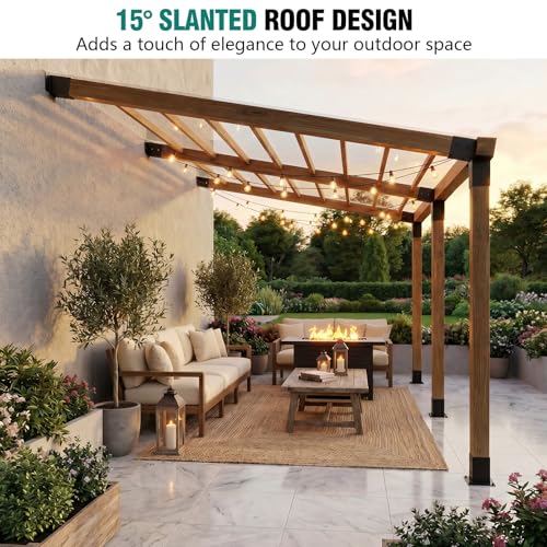 15° Pergola Brackets, 2 Pack Slanted Roof Woodworks Pergola Kit for 4x4'' - size: 2P 15° 3-Way Bracket +2P 15° Base +2P Base