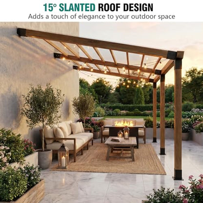 15° Pergola Brackets, 2 Pack Slanted Roof Woodworks Pergola Kit for 4x4'' - size: 2P 15° 3-Way Bracket +2P 15° Base +2P Base