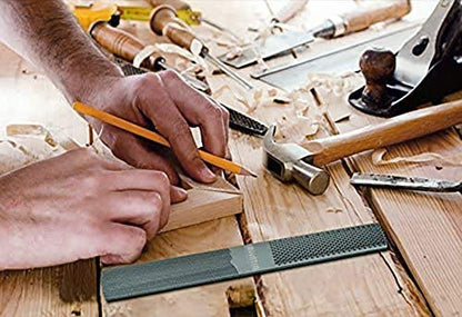 Wood Rasp 2 Packs with Premium Grade High Carbon Hand File and Round Rasp, Half Round Flat & Needle Files. Best Wood Rasp Set for Sharping Wood and Metal Tools